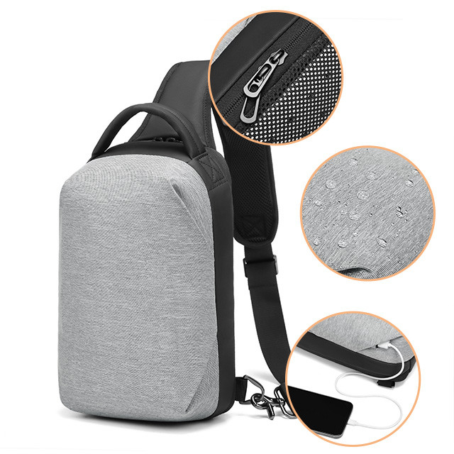 All Seasons 6L Oxford Textile Chest Sling Bags 17*10*30cm